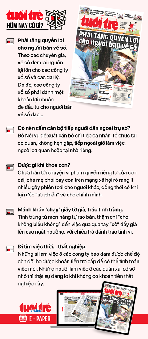 Tin tức chính trên Tuổi Trẻ nhật báo hôm nay 25-5. Để đọc Tuổi Trẻ báo in phiên bản E-paper, mời bạn đăng ký Tuổi Trẻ Sao TẠI ĐÂY Tin tức chính trên Tuổi Trẻ nhật báo hôm nay 25-5. Để đọc Tuổi Trẻ báo in phiên bản E-paper, mời bạn đăng ký Tuổi Trẻ Sao TẠI ĐÂY
