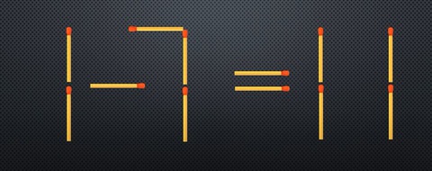 Di chuyển một que diêm để phép tính 1-7=11 thành đúng - Ảnh 1. Di chuyển một que diêm để phép tính 1-7=11 thành đúng - Ảnh 1.