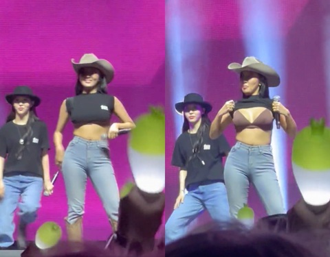 Hwasa (Mamamoo) vén áo khoe ngực khi đang biểu diễn gây sốc - Ảnh 3. Hwasa (Mamamoo) vén áo khoe ngực khi đang biểu diễn gây sốc - Ảnh 3.