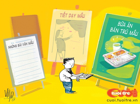 Bữa ăn mẫu trong trường bán trú - Ảnh 1. Bữa ăn mẫu trong trường bán trú - Ảnh 1.