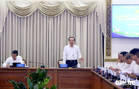 Bí thư Thành ủy TP.HCM Nguyễn Văn Nên phát biểu tại hội nghị - Ảnh: CẨM NƯƠNG Bí thư Thành ủy TP.HCM Nguyễn Văn Nên phát biểu tại hội nghị - Ảnh: CẨM NƯƠNG