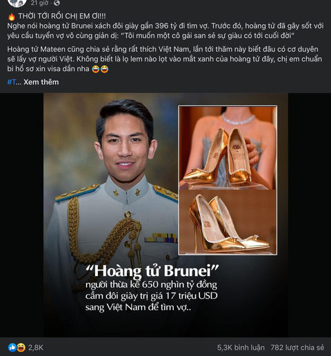 Có hay không chuyện hoàng tử Brunei qua Việt Nam tuyển vợ? - Ảnh 1. Có hay không chuyện hoàng tử Brunei qua Việt Nam tuyển vợ? - Ảnh 1.