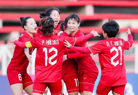 Thắng Myanmar 3-1, tuyển nữ Việt Nam 'rộng cửa' vào bán kết - Ảnh 1. Tuyển nữ Việt Nam toàn thắng hai trận đầu tiên tại bảng A - Ảnh: N.K