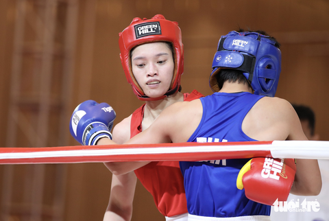 Nguyễn Thị Tâm đôn hạng cân từ 50kg lên 54kg để thi đấu tại SEA Games 32 - Ảnh: LÂM TÙNG