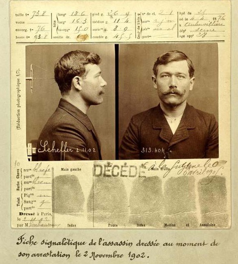 Hồ sơ hung thủ Henri-Léon Scheffer với các số đo nhân trắc học và dấu vân tay - Ảnh: police-scientifique.com Hồ sơ hung thủ Henri-Léon Scheffer với các số đo nhân trắc học và dấu vân tay - Ảnh: police-scientifique.com