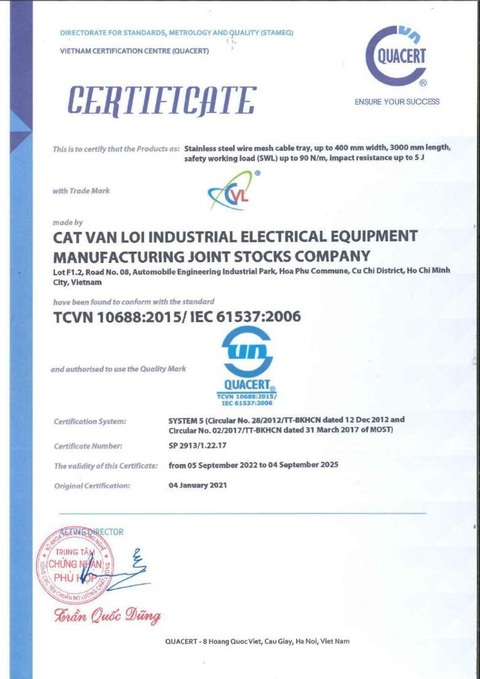 Máng cáp dạng lưới CVL đạt chuẩn IEC 61537 được sử dụng tại nhiều dự án - Ảnh 2. Máng cáp dạng lưới CVL đạt chuẩn IEC 61537 được sử dụng tại nhiều dự án - Ảnh 2.