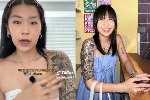 Hình xăm trên tay khiến cô gái bị chửi quá trời chửi - Ảnh 1. Hình xăm trên tay khiến cô gái bị chửi quá trời chửi - Ảnh 1.