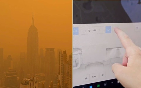 Chủ xe Tesla dùng chế độ chống vũ khí sinh học thoát khói - Ảnh 1. Chủ xe Tesla dùng chế độ chống vũ khí sinh học thoát khói - Ảnh 1.
