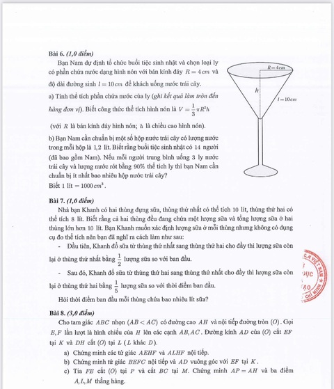 TP.HCM công bố đáp án các môn thi vào lớp 10 - Ảnh 9. Đề thi toán