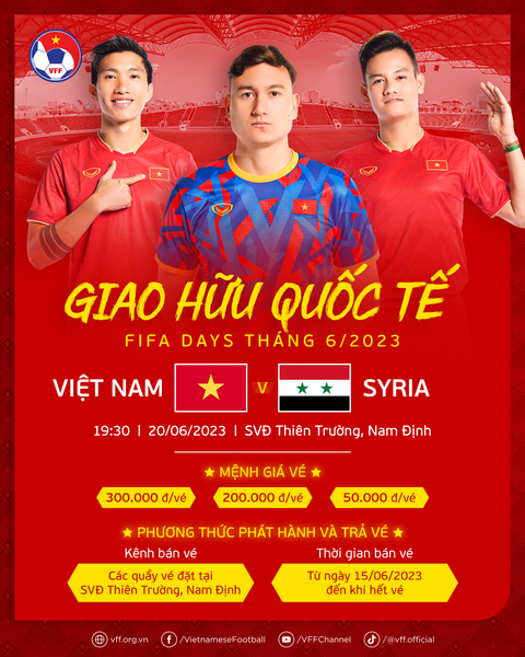 Ngày 15-6 bán vé xem đội tuyển Việt Nam đá Syria - Ảnh 2. Ngày 15-6 bán vé xem đội tuyển Việt Nam đá Syria - Ảnh 2.