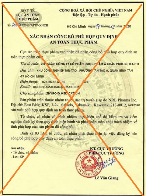 Làm giả giấy tờ để quảng cáo bán thuốc điều trị ung thư - Ảnh 1. Làm giả giấy tờ để quảng cáo bán thuốc điều trị ung thư - Ảnh 1.