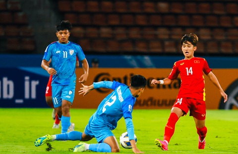 U17 Việt Nam hoà Ấn Độ 1-1 ở trận ra quân Giải U17 châu Á 2023 - Ảnh 1. U17 Việt Nam và U17 Ấn Độ hoà nhau 1-1 ở trận ra quân Giải U17 châu Á 2023 - Ảnh: VFF