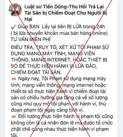 Cần cảnh giác với luật sư hỗ trợ thu hồi tiền lừa đảo - Ảnh 1. Cần cảnh giác với luật sư hỗ trợ thu hồi tiền lừa đảo - Ảnh 1.