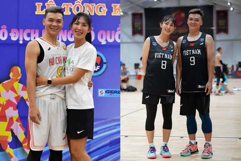 Nhà vô địch SEA Games cổ vũ chồng tại VBA 2023 - Ảnh 3. Nhà vô địch SEA Games cổ vũ chồng tại VBA 2023 - Ảnh 3.