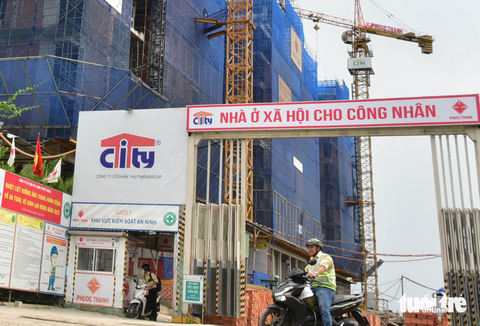 Dự án nhà ở xã hội dành cho công nhân đang được xây dựng tại phường Thạnh Mỹ Lợi, TP Thủ Đức (TP.HCM) - Ảnh: T.T.D. Dự án nhà ở xã hội dành cho công nhân đang được xây dựng tại phường Thạnh Mỹ Lợi, TP Thủ Đức (TP.HCM) - Ảnh: T.T.D.