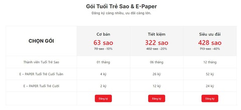 Chỉ với 428.000 đồng, bạn có thể đọc cả 3 ấn phẩm của Tuổi Trẻ suốt năm - Ảnh 1. Bạn đọc tiết kiệm tới 40% khi đăng ký gói siêu ưu đãi cho cả 3 ấn phẩm trong 12 tháng chỉ với 428 sao (tương đương 428.000 đồng)
