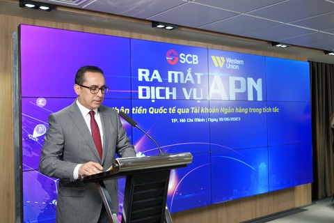 SCB ra mắt dịch vụ nhận tiền quốc tế ngay lập tức của Western Union - Ảnh 2. Ông Hassan Chatila - giám đốc toàn cầu phụ trách phát triển dịch vụ APN của Western Union - cho biết sự kiện là một trong những hợp tác quan trọng của Western Union tại Việt Nam
