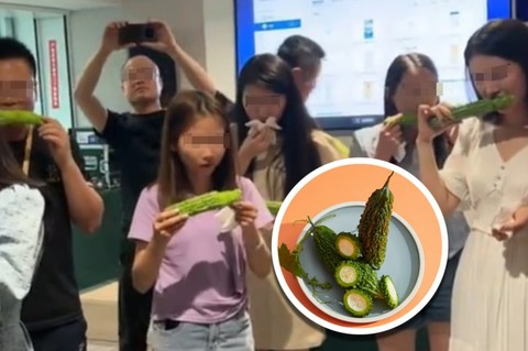 Công ty Trung Quốc phạt nhân viên ăn khổ qua sống vì không hoàn thành chỉ tiêu - Ảnh 1. Công ty Trung Quốc phạt nhân viên ăn khổ qua sống vì không hoàn thành chỉ tiêu - Ảnh 1.