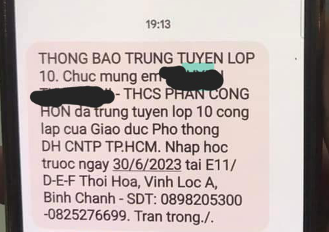 Chưa có điểm chuẩn đã nhận tin nhắn đậu lớp 10, thông tin thí sinh bị lộ? - Ảnh 4. Chưa có điểm chuẩn đã nhận tin nhắn đậu lớp 10, thông tin thí sinh bị lộ? - Ảnh 4.