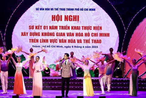 Hội nghị sơ kết 1 năm triển khai thực hiện xây dựng không gian văn hóa Hồ Chí Minh trên lĩnh vực văn hóa và thể thao - Ảnh: M.H. Hội nghị sơ kết một năm triển khai thực hiện xây dựng không gian văn hóa Hồ Chí Minh trên lĩnh vực văn hóa và thể thao - Ảnh: M.H.