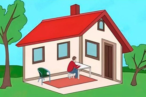 Bạn nhìn thấy người đàn ông ở trong hay ngoài ngôi nhà - Ảnh 1. Ảnh: Bright Side