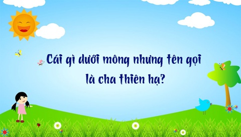 Câu đố hack não: Cái gì dưới mông nhưng tên gọi là cha thiên hạ? - Ảnh 1. Câu đố hack não: Cái gì dưới mông nhưng tên gọi là cha thiên hạ? - Ảnh 1.
