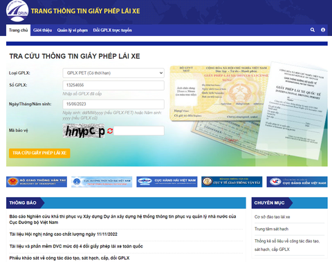 Đề nghị xử lý website giả trang thông tin điện tử giấy phép lái xe - Ảnh 1. Đề nghị xử lý website giả trang thông tin điện tử giấy phép lái xe - Ảnh 1.