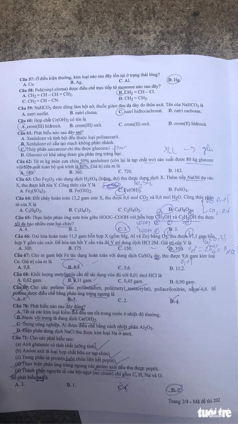 Đã có đề Hóa kỳ thi tốt nghiệp THPT 2023 - Ảnh 3. Đã có đề Hóa kỳ thi tốt nghiệp THPT 2023 - Ảnh 3.