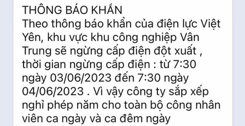 Nhiều nơi cắt điện đột xuất, công nhân nghỉ cuối tuần sớm - Ảnh 2. Nhiều nơi cắt điện đột xuất, công nhân nghỉ cuối tuần sớm - Ảnh 2.