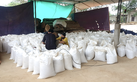 Hơn 10 tấn đất hiếm đã được ông Dũng nghiền nhỏ, cho công nhân đóng bao cẩn thận Hơn 10 tấn "đất hiếm" đã được ông Dũng nghiền nhỏ, cho công nhân đóng bao cẩn thận