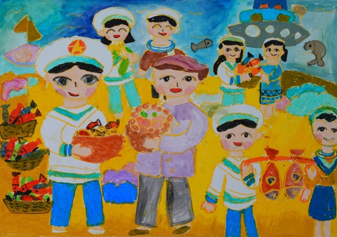 Ngộ nghĩnh chú bộ đội trong tranh của các bé - Ảnh 8. Ngộ nghĩnh chú bộ đội trong tranh của các bé - Ảnh 8.