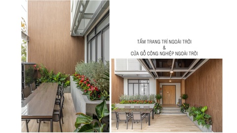 An Cường - chuyên gia về giải pháp gỗ nội thất - Ảnh 2. Cửa gỗ công nghiệp và tấm trang trí dùng ngoài trời có giá thành hợp lý, dễ thi công
