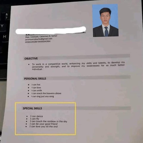 Ảnh vui 10-7: Ngày đầu học lái xe kiểu... - Ảnh 4. Một chiếc CV tận tụy kiểu: "Tôi có thể yêu công ty đến hơi thở cuối cùng".