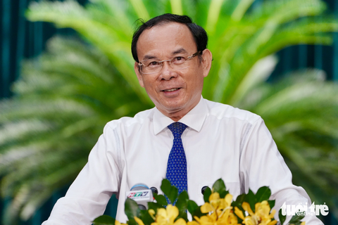 - Ảnh 1. Bí thư Thành ủy TP.HCM Nguyễn Văn Nên phát biểu gợi mở nhiều vấn đề quan trọng cho kỳ họp - Ảnh: HỮU HẠNH