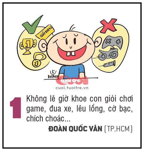 Vì sao cha mẹ thích khoe thành tích của con lên mạng xã hội? - Ảnh 1. Không lẽ giờ khoe con giỏi chơi game, đua xe, lêu lổng, cờ bạc, chích choác... - ĐOÀN QUỐC VĂN (TP.HCM)