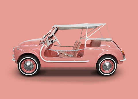 Ô tô điện mini độc lạ: Màu hồng dễ thương cho chị em, ghế đan mây, mui trần, không cửa - Ảnh 6. Ô tô điện mini độc lạ: Màu hồng dễ thương cho chị em, ghế đan mây, mui trần, không cửa - Ảnh 6.