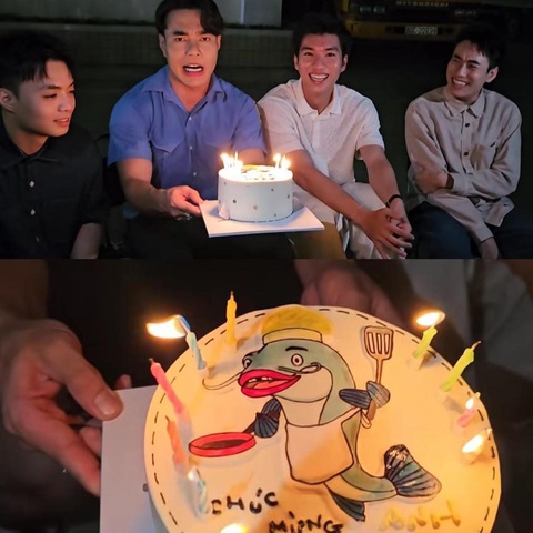 Lê Dương Bảo Lâm 'đứng hình' với bánh kem hình cá trê... rớt răng - Ảnh 2. "Cây hài" Đồng Nai nhận chiếc bánh sinh nhật với hình ảnh cực cà khịa