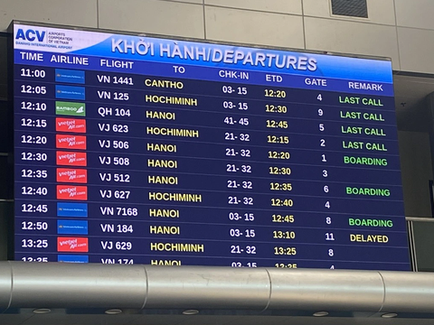 Sân bay Đà Nẵng đông kín người vì điều chỉnh lịch bay - Ảnh 4. Khung giờ máy bay cất cánh ở Đà Nẵng gần như kín lịch trong những ngày qua - Ảnh: TRƯỜNG TRUNG