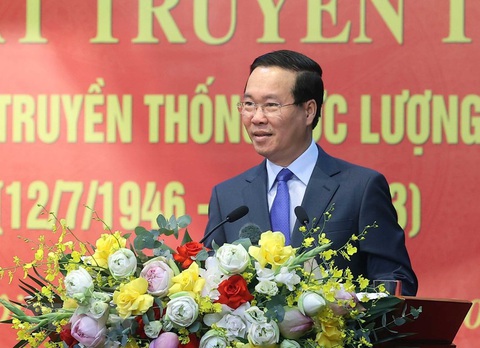 Chủ tịch nước Võ Văn Thưởng phát biểu chỉ đạo tại buổi làm việc. (Ảnh: Thống Nhất/TTXVN) Chủ tịch nước Võ Văn Thưởng phát biểu chỉ đạo tại buổi làm việc (Ảnh: Thống Nhất/TTXVN)