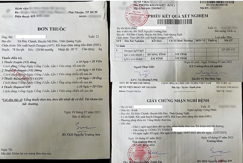 Trọn gói ba giấy bệnh viện với giá 400.000 đồng - Ảnh: KHẮC HIẾU Trọn gói ba giấy bệnh viện với giá 400.000 đồng - Ảnh: KHẮC HIẾU