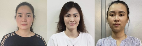 Bốn nữ giám đốc bị khởi tố trong đường dây vận chuyển 4,3 ngàn tỉ ra nước ngoài - Ảnh 1. Các bị can Oanh, Hồng Anh, Hồng Hạnh (từ trái qua) tại cơ quan công an - Ảnh: Công an cung cấp