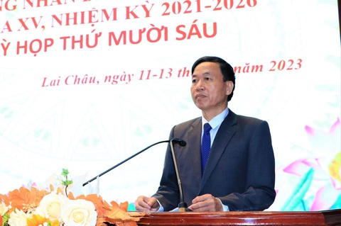 Lai Châu có tân Chủ tịch UBND tỉnh - Ảnh 3. Tân Chủ tịch UBND tỉnh Lai Châu Lê Văn Lương - Ảnh: Cổng TTĐT Lai Châu
