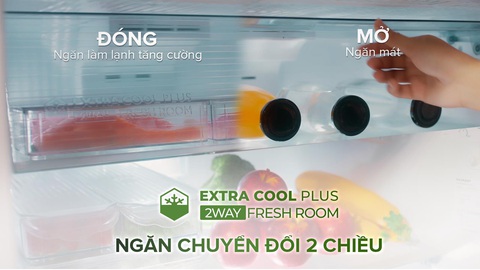 Khởi động xu hướng sống khỏe cùng tủ lạnh sạch hai cửa - Ảnh 2. Đáp ứng nhu cầu bảo quản ‘2-trong-1’ với ngăn mát chuyển đổi hai chiều linh hoạt