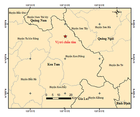Kon Plông tiếp tục có thêm 7 trận động đất trong đêm - Ảnh 1. Ảnh: Trung tâm Báo tin động đất và Cảnh báo sóng thần
