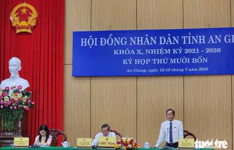 Cử tri An Giang 'kêu' đường xuống cấp và ô nhiễm môi trường - Ảnh 3. Trong chiều nay 12-7 và ngày mai 13-7, HĐND tỉnh An Giang sẽ chất vấn và trả lời chất vấn một số sở, ngành - Ảnh: BỬU ĐẤU