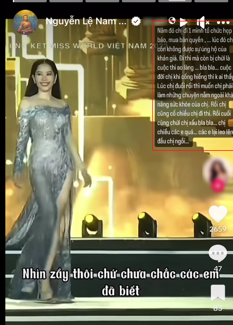 Nam Em đăng đàn tuyên bố… hết chiều fan - Ảnh 1. Khán giả chia sẻ lại khoảnh khắc Nam Em tỏa sáng trên sân khấu cuộc thi hoa hậu