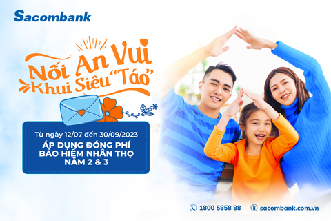 Khui siêu 'táo' tại Sacombank - Ảnh 1. Sacombank triển khai chương trình khuyến mãi Nối an vui - Khui siêu "táo"