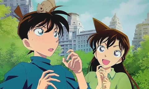 5 cặp đôi được fan Conan “đẩy thuyền” năm này qua năm khác - Ảnh 1. Conan khi còn là Kudo Shinichi và Ran là cặp đôi được fan phim yêu mến