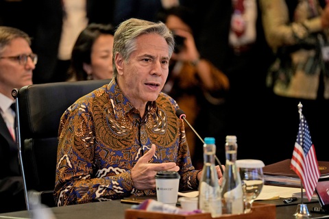 Ngoại trưởng Mỹ Antony Blinken phát biểu tại Jakarta hôm 14-7 - Ảnh: AFP Ngoại trưởng Mỹ Antony Blinken phát biểu tại Jakarta ngày 14-7 - Ảnh: AFP