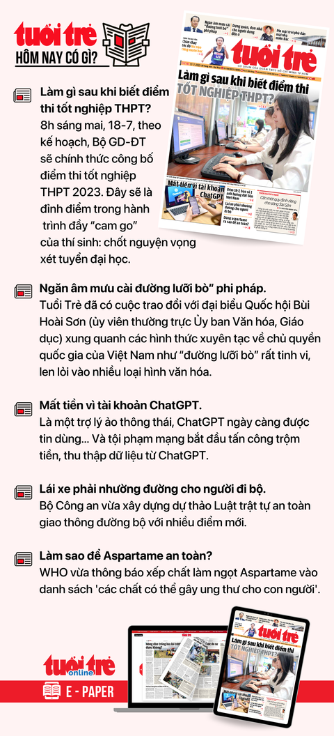 Tin tức chính trên Tuổi Trẻ nhậxt báo hôm nay 17-7. Để đọc Tuổi Trẻ báo in phiên bản E-paper, mời bạn đăng ký Tuổi Trẻ Sao TẠI ĐÂY Tin tức chính trên Tuổi Trẻ nhật báo hôm nay 17-7. Để đọc Tuổi Trẻ báo in phiên bản E-paper, mời bạn đăng ký Tuổi Trẻ Sao TẠI ĐÂY